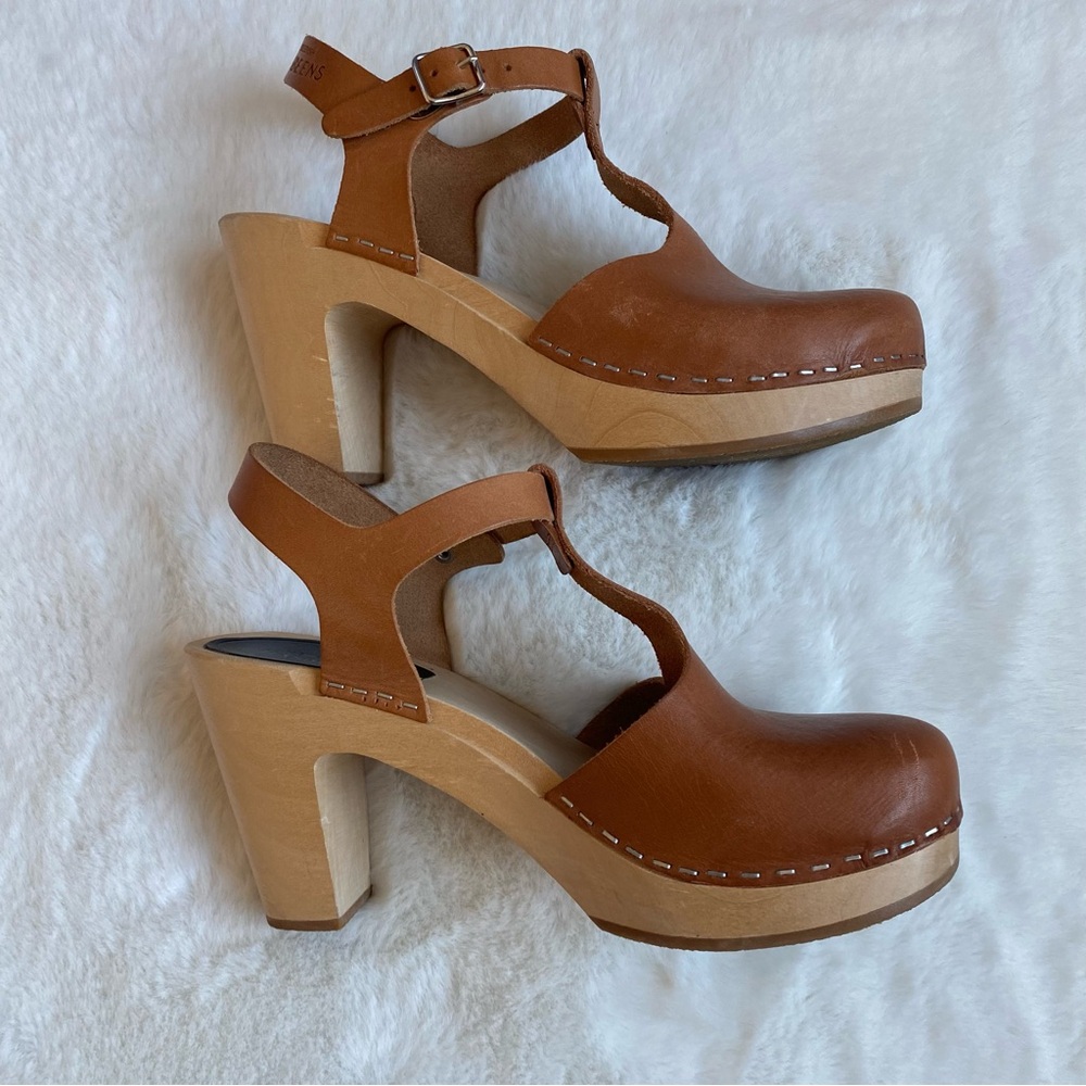 Swedish Hasbeen T-Strap Sky High Clog Sandals | Sz 38 EU, 8 US - Picture 5 of 10